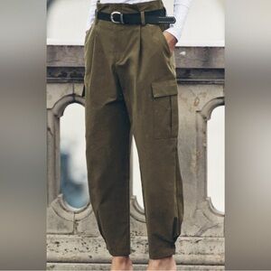 Zara NWT Khaki Cargo Trousers